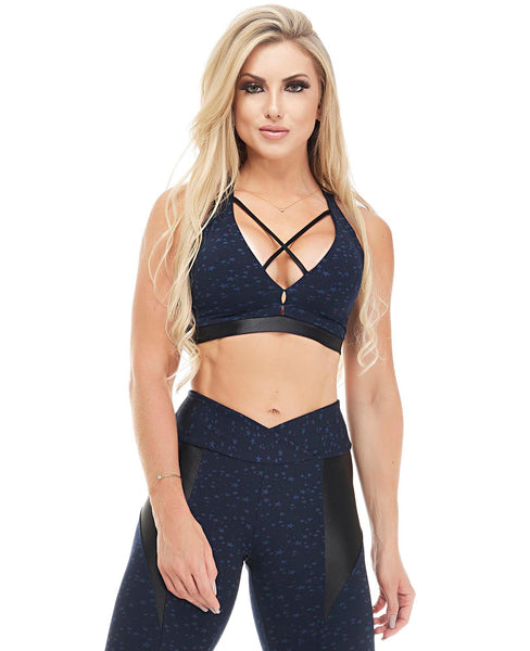 Let's Gym Top Star - Navy Blue - T827