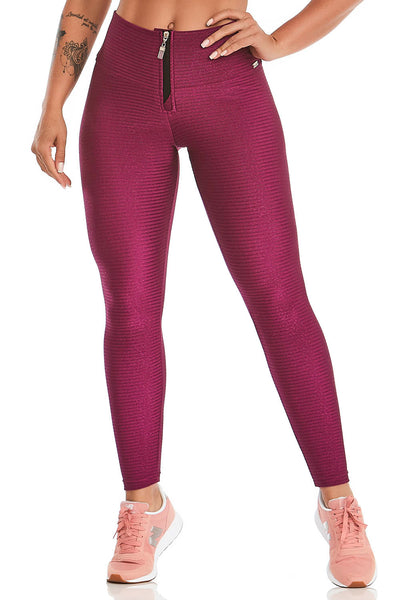 purple leggings with zipper