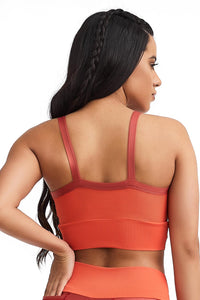 orange sports bra, sexy top