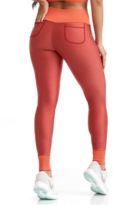 orange sexy leggings with pockets