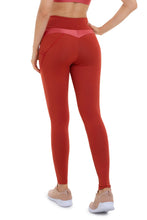 orange supplex leggings with pockets