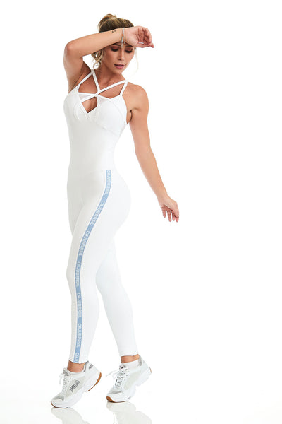 Cajubrasil NZ Shine Fitness Jumpsuit - White - 11170.100