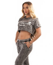 "Gym Cropped T-Shirt Stoned Silver"