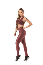 Let's Gym Leggings Tech Glam - burgundy leggings, lululemon